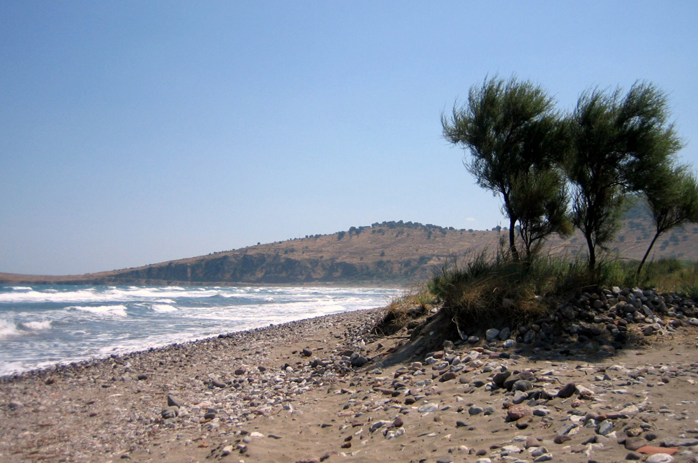 A deserted, beautiful beach on Lesvos
