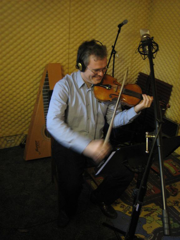 The Maestro at work. Ricardo Odriozola recording for Orpheus.